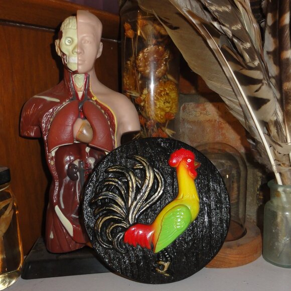 Vintage Miller Studio Chalkware Rooster Wall Hanging Plaque 1977 farmhouse mcm - Picture 14 of 16